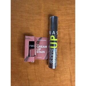 Sephora Collection Size Up Mascara Full Size and Cream Lip Stain Sample Set New